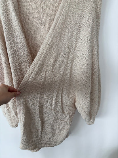 Gentle Fawn Beige Textured Open Cardigan | Sz Large