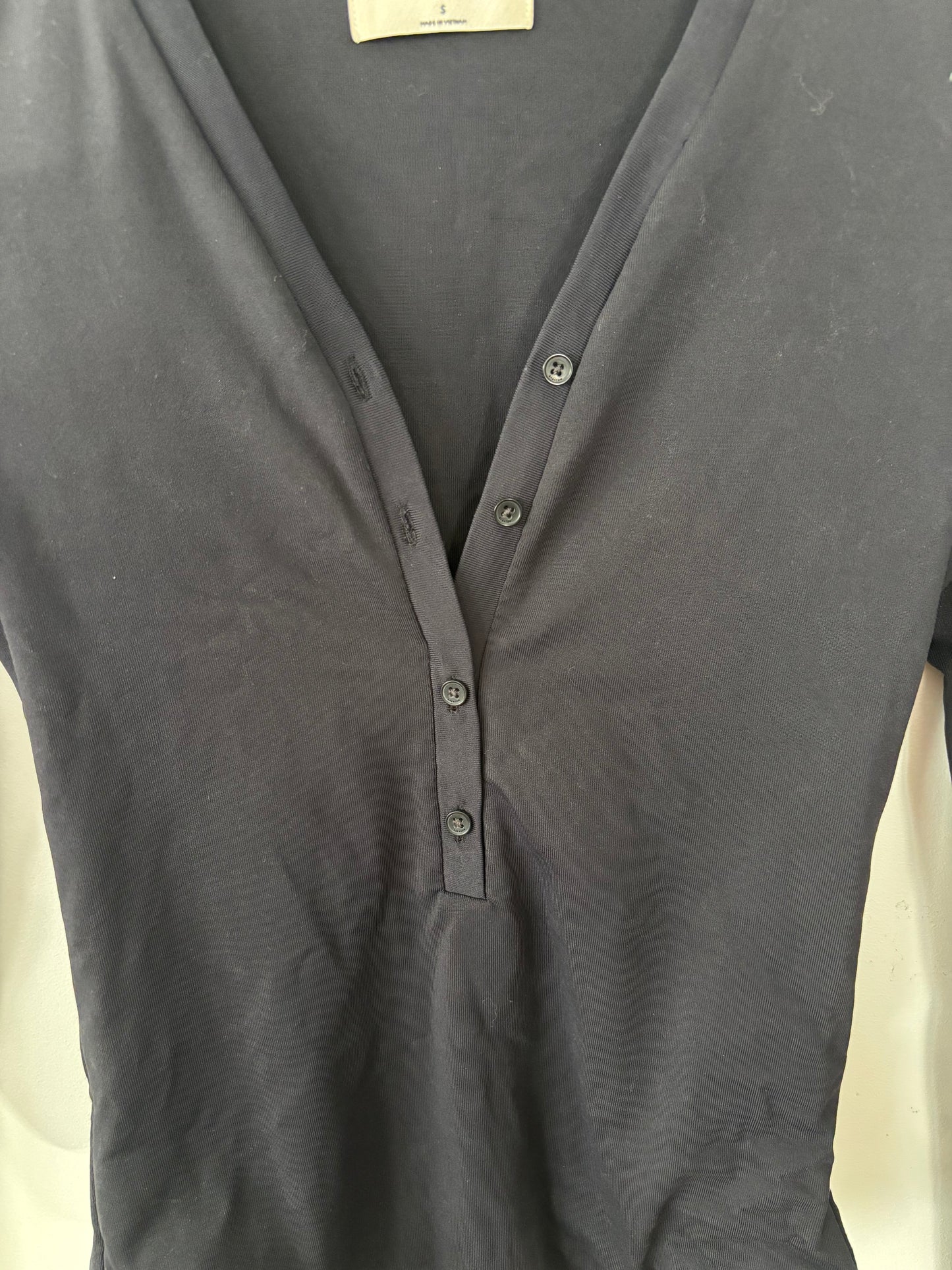 Babaton / Aritzia Contour V-neck Henley Bodysuit | Sz Small (D01R5)