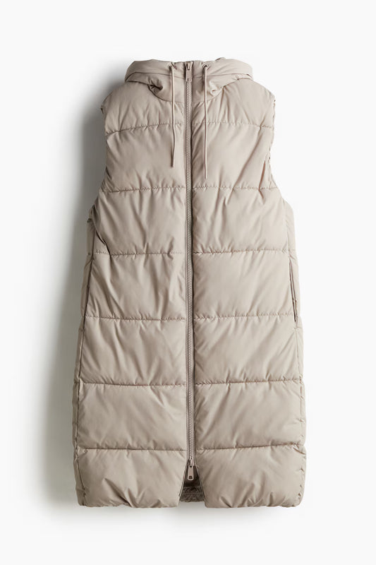 H&M Long Puffer Vest | Small (O158W10)