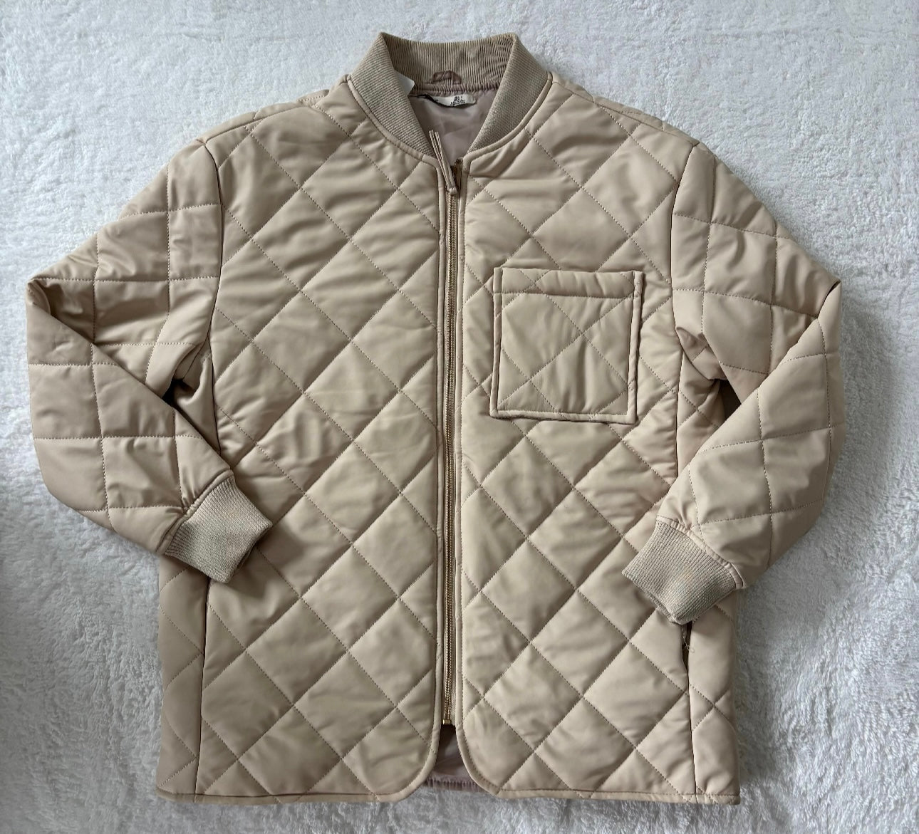 Dex Quilted Faux Matte Leather Jacket | Small (fits like generous medium) (O80G1)