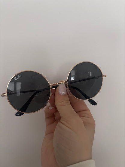 Ray Ban Metal Round Sunglasses Gold/Black
