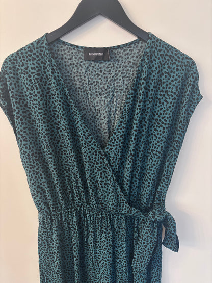 MINKPINK Teal Eyes Wide Wrap Dress | Sz Large