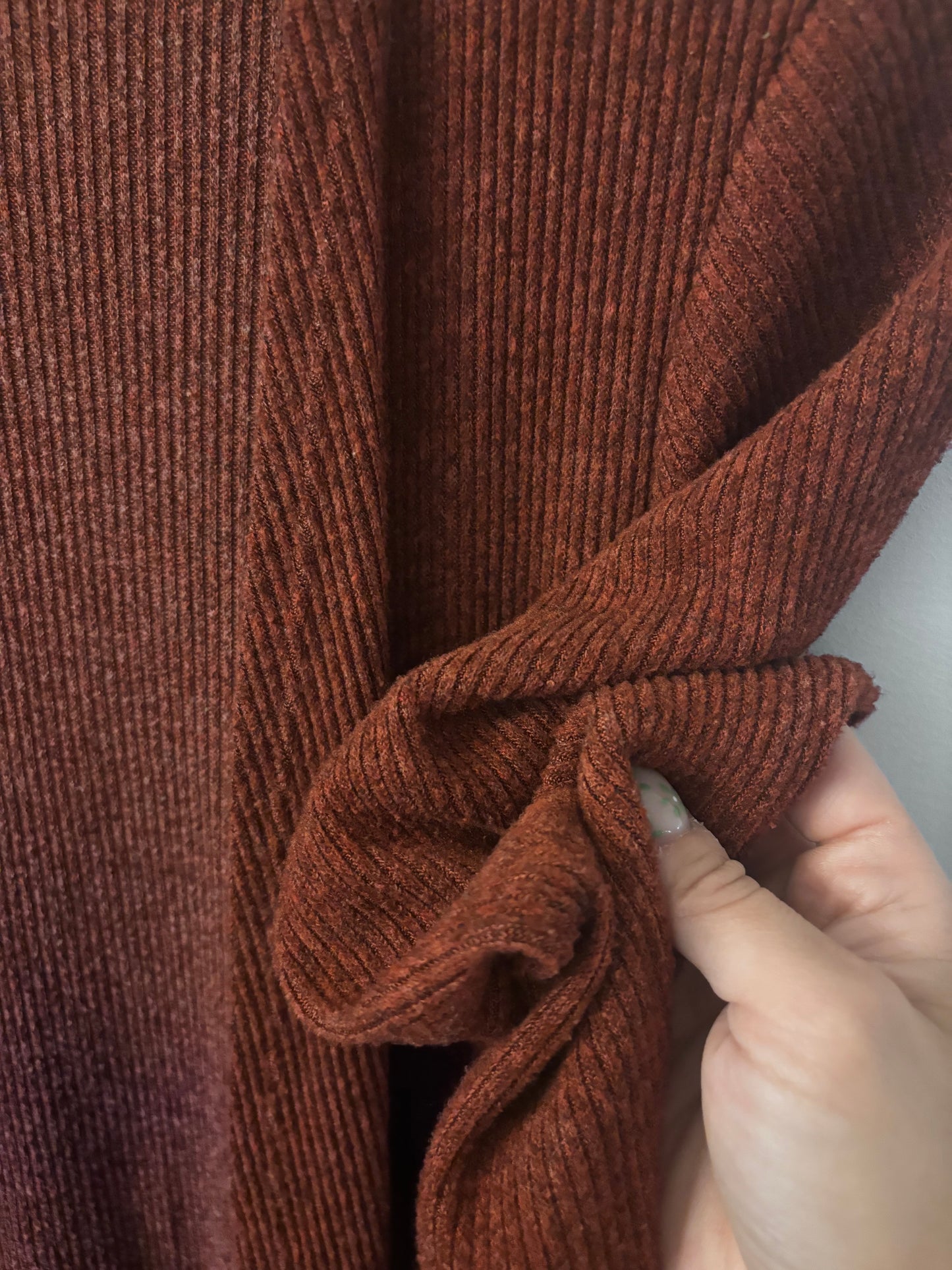 Bergundy Soft Longline Ribbed Cardigan | Sz Medium