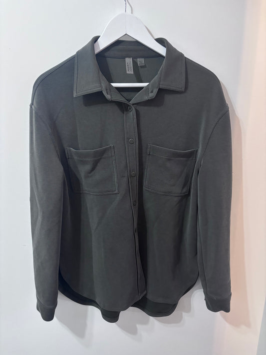 RD Style Soft Green/Grey Button Up Shirt Jacket | Sz XS