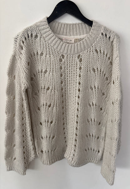 RD Style Ivory Wide Knit Slouchy Sweater | Sz Small (fits Medium)