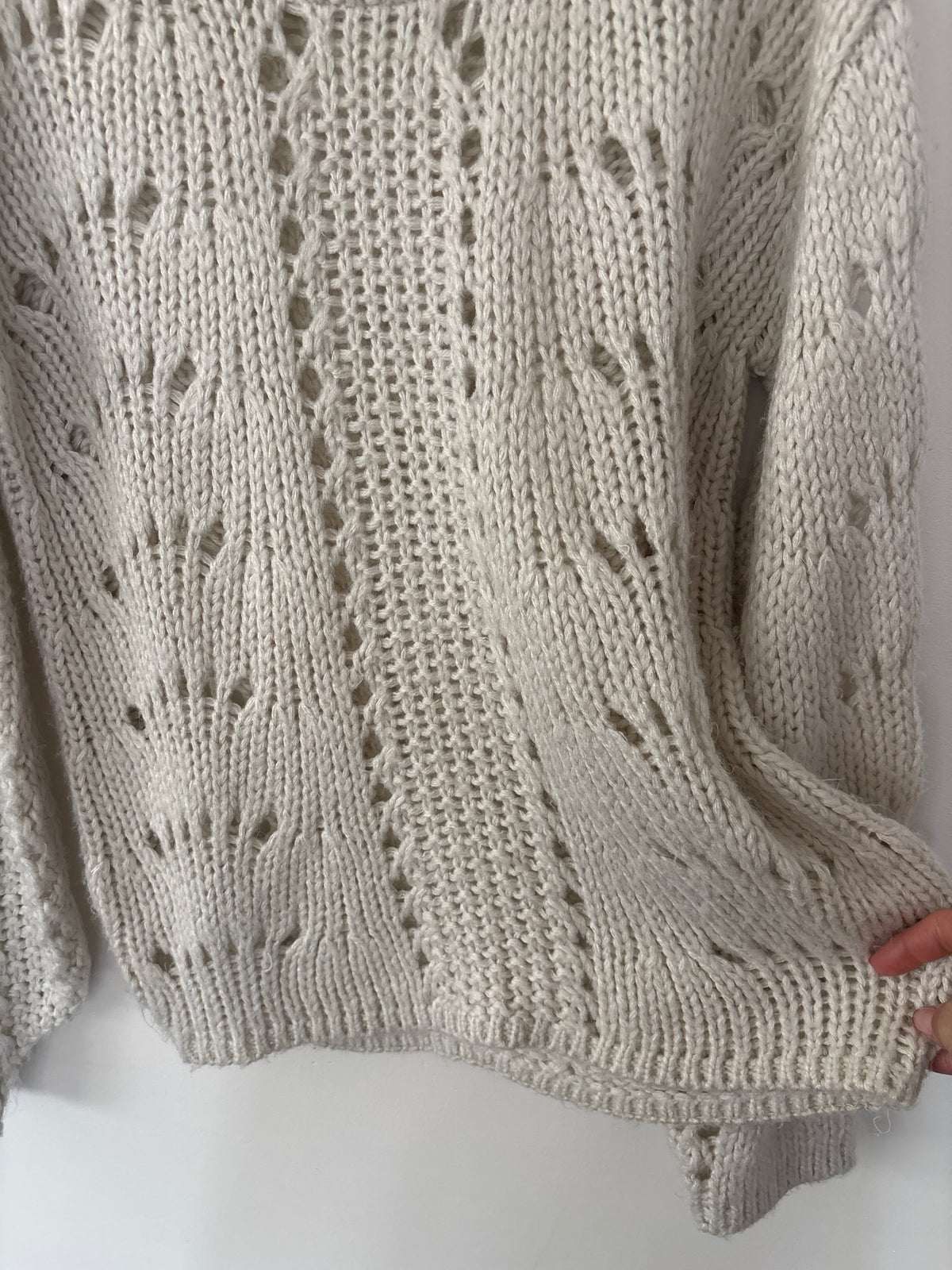 RD Style Ivory Wide Knit Slouchy Sweater | Sz Small (fits Medium)