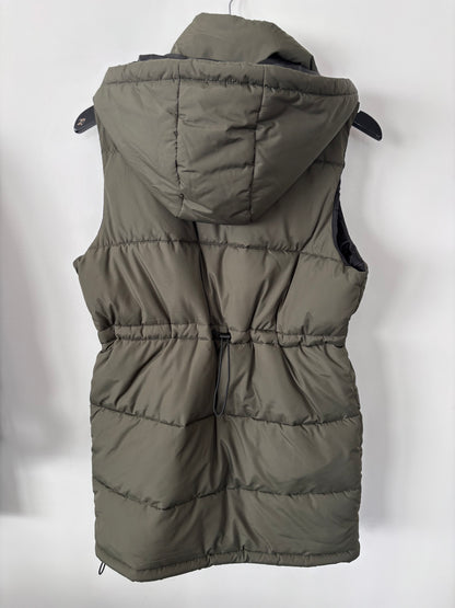 Noisy May Green Aurora Hooded Puffer Vest | Sz XS