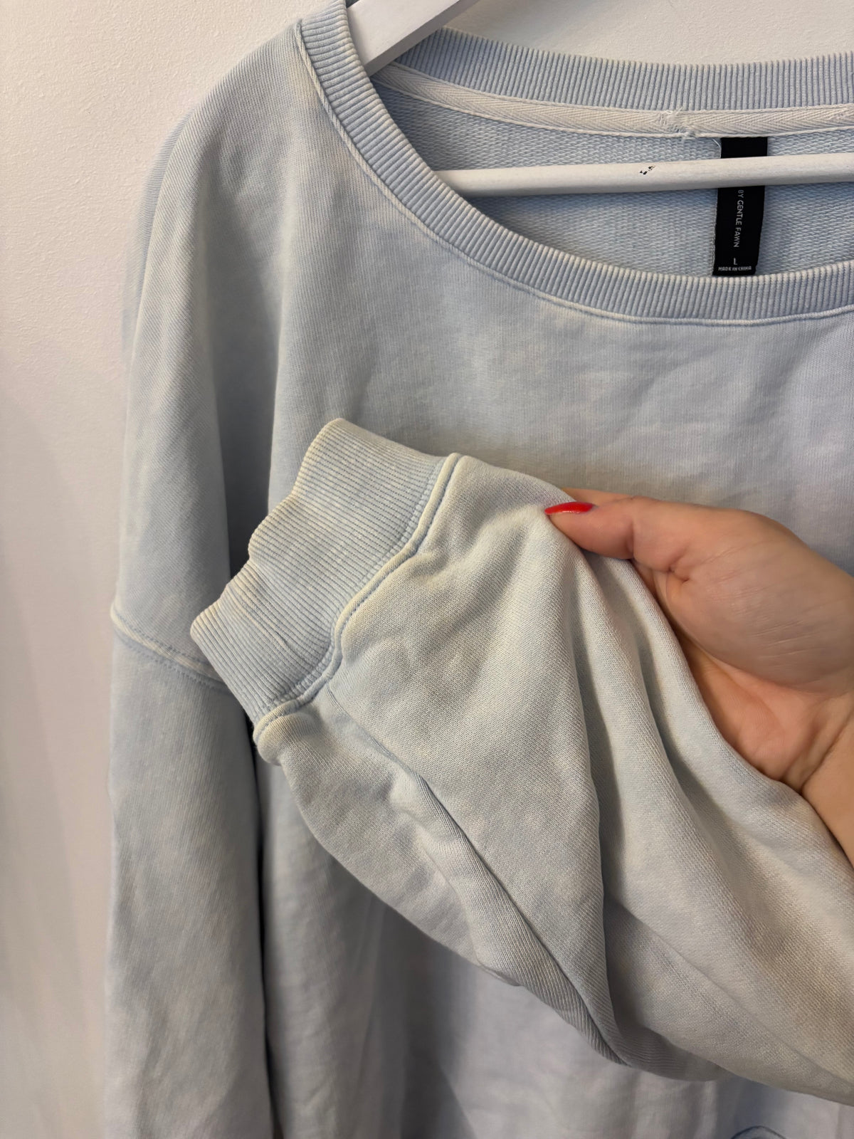 Gentle Fawn Oversized Cotton Light Blue Crewneck | Sz Large (oversized)