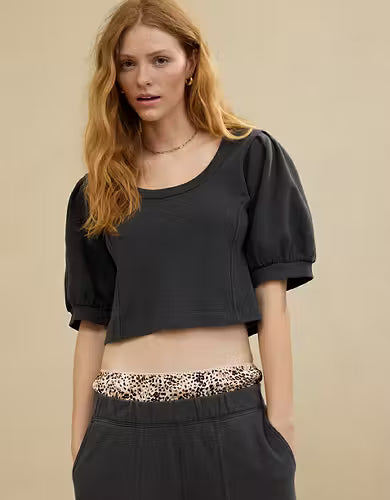Aerie Seams Right Short Sleeved Sweater | Sz Small