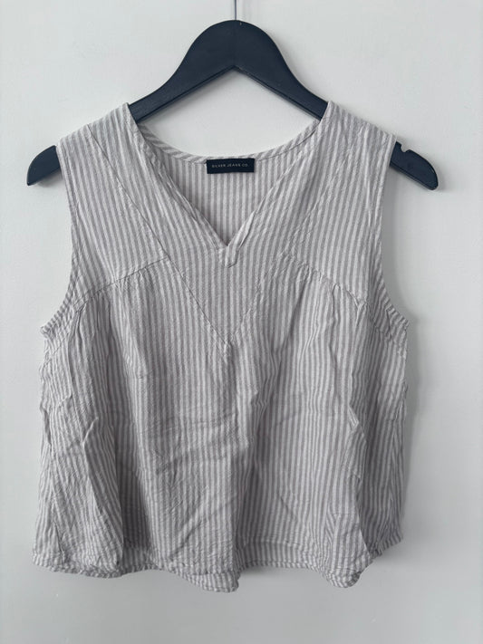 Silver Jeans Linen Blend Striped Top | Sz Small