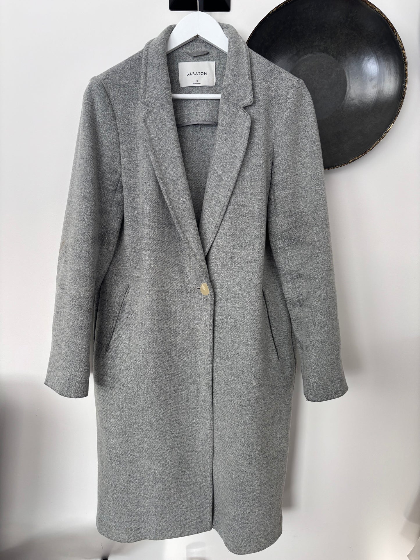 Babaton Grey Wool Stedman Coat | Sz Medium (M57C1)