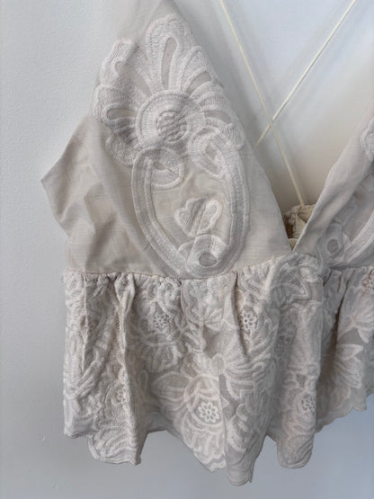 H&M Embroidered Peplum Tank | Sz Large