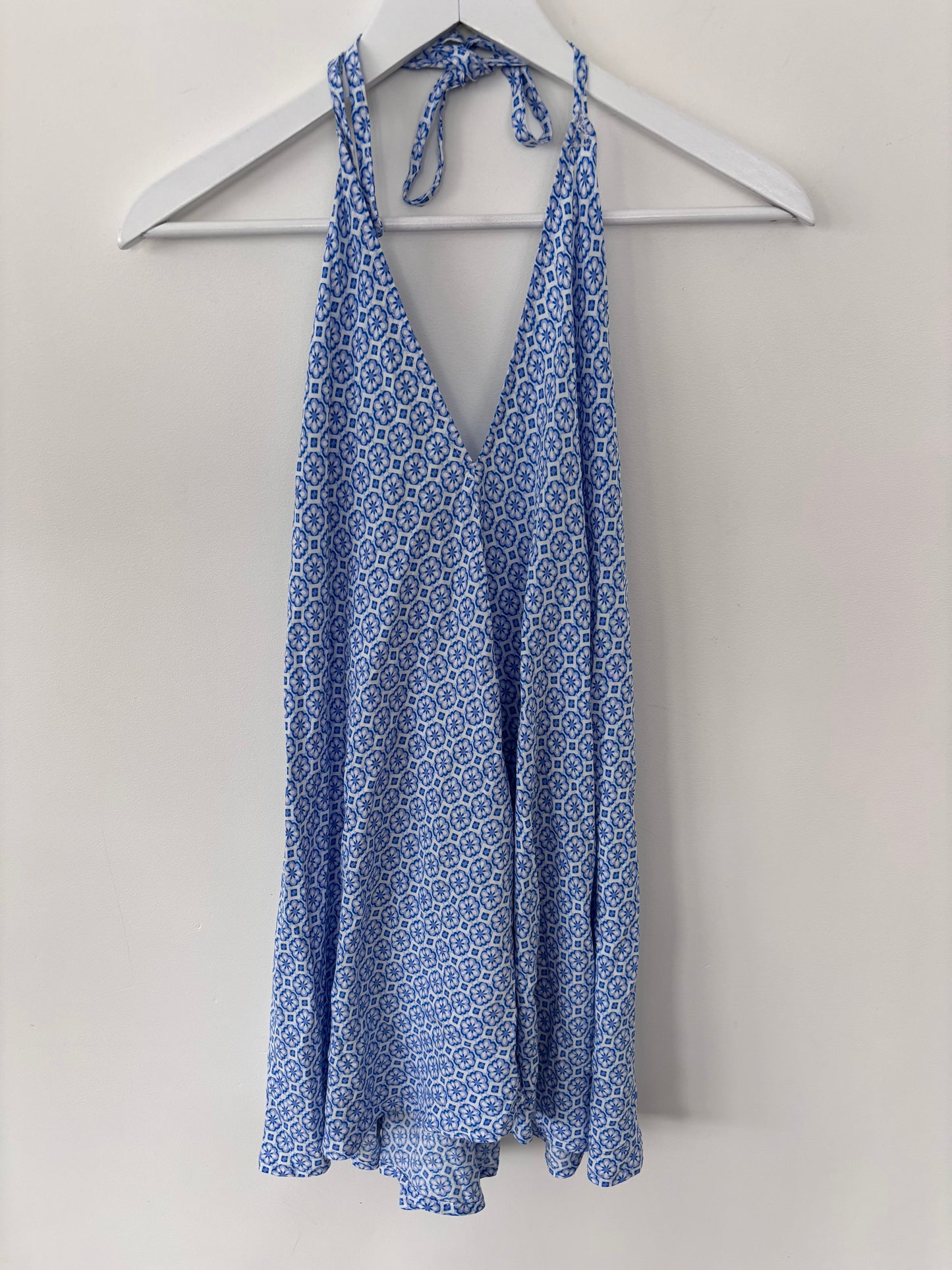 Calima / Mexico Geometric Printed Halter Dress (Cover-up) | Sz Medium