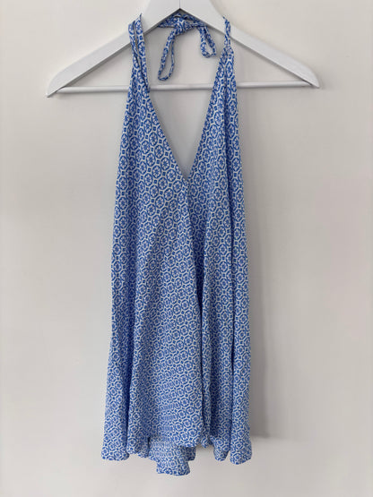 Calima / Mexico Geometric Printed Halter Dress (Cover-up) | Sz Medium