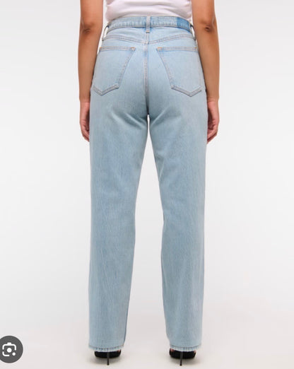 A&F 90s Straight Ultra High Rise Jeans (distressed) | Sz 29 (J57L9)