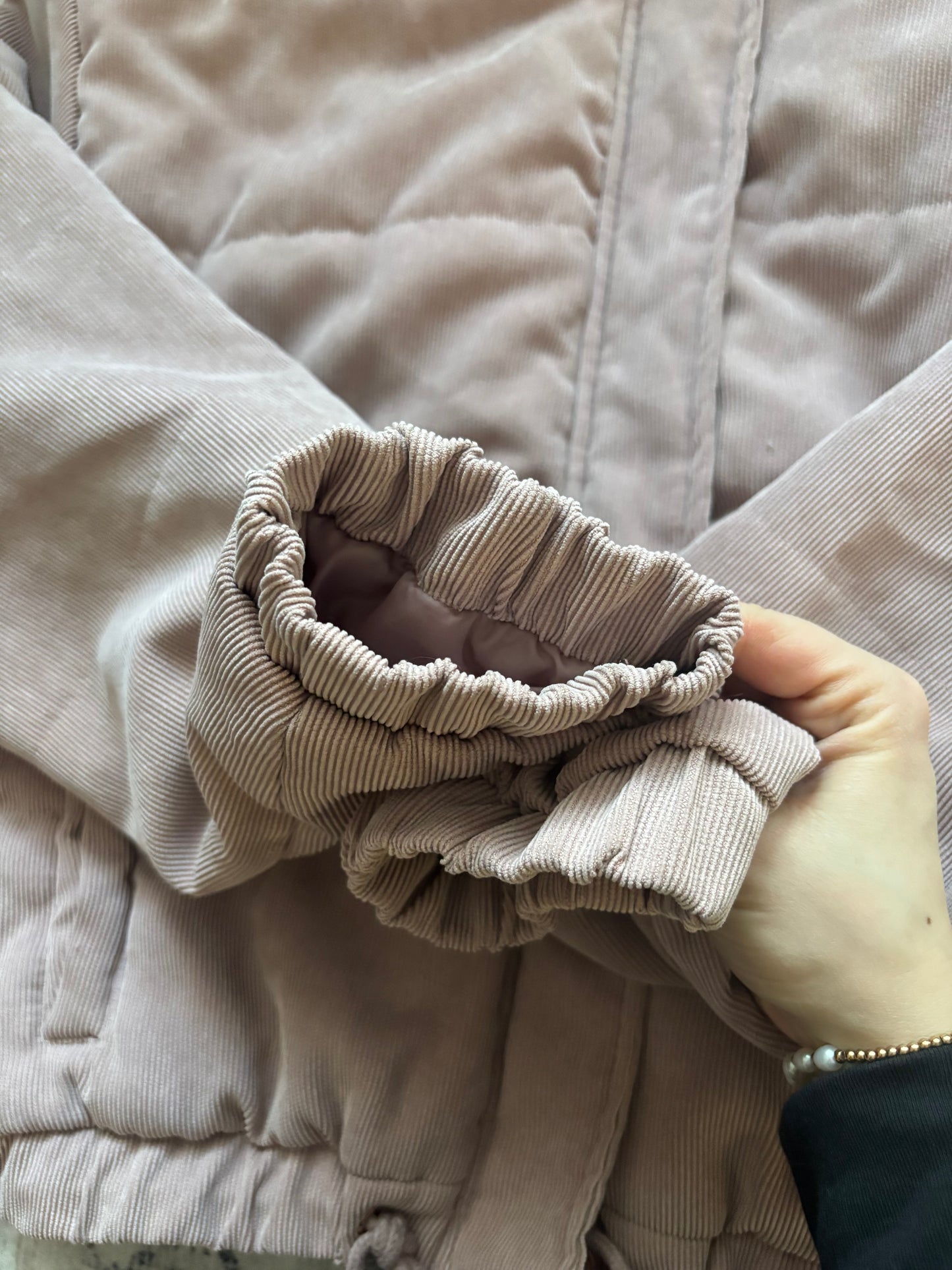 Tattoo Outerwear Pink Corduroy Quilted Jacket | XL (fits like Medium or Large) (D102P3)