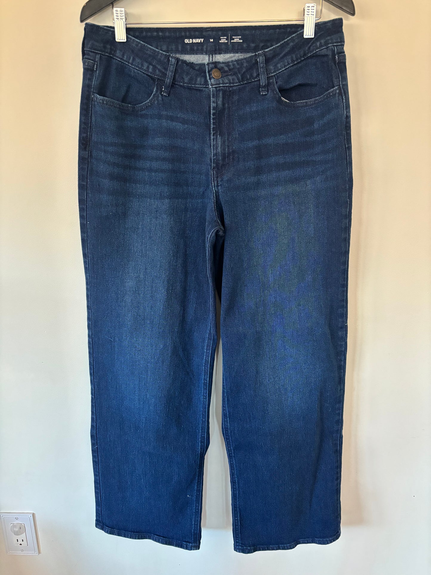 Old Navy Dark Blue Wash WOW Wide Leg Denim | Sz 14 (N07N18)
