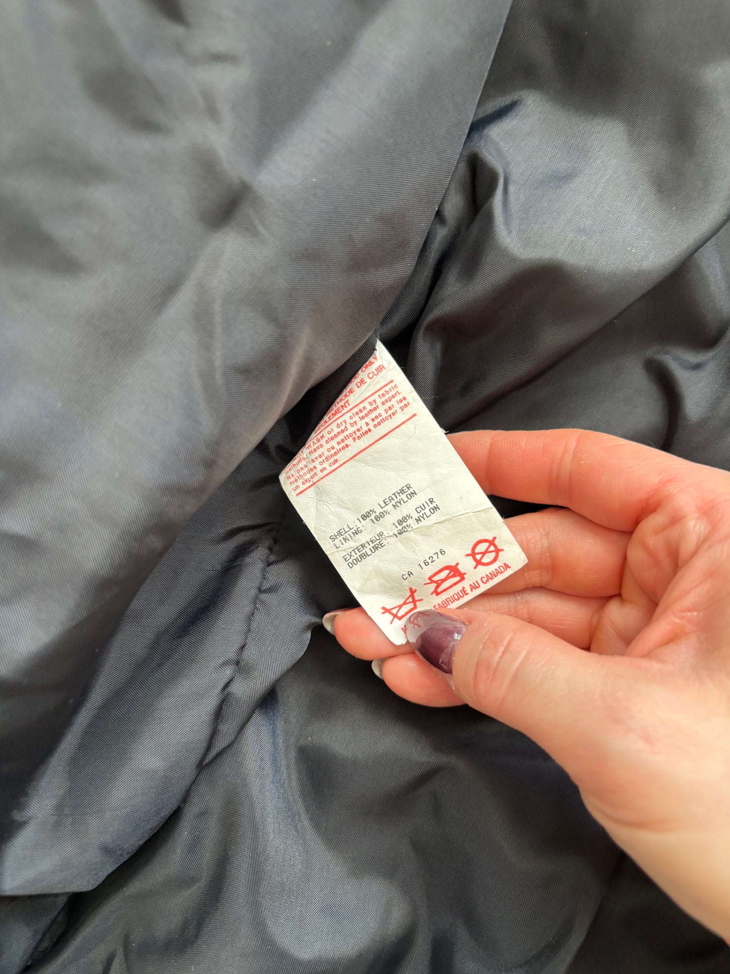 Vintage Protocol Leather Bomber Jacket | Mens Small / Womens Medium or Large (D003R5)