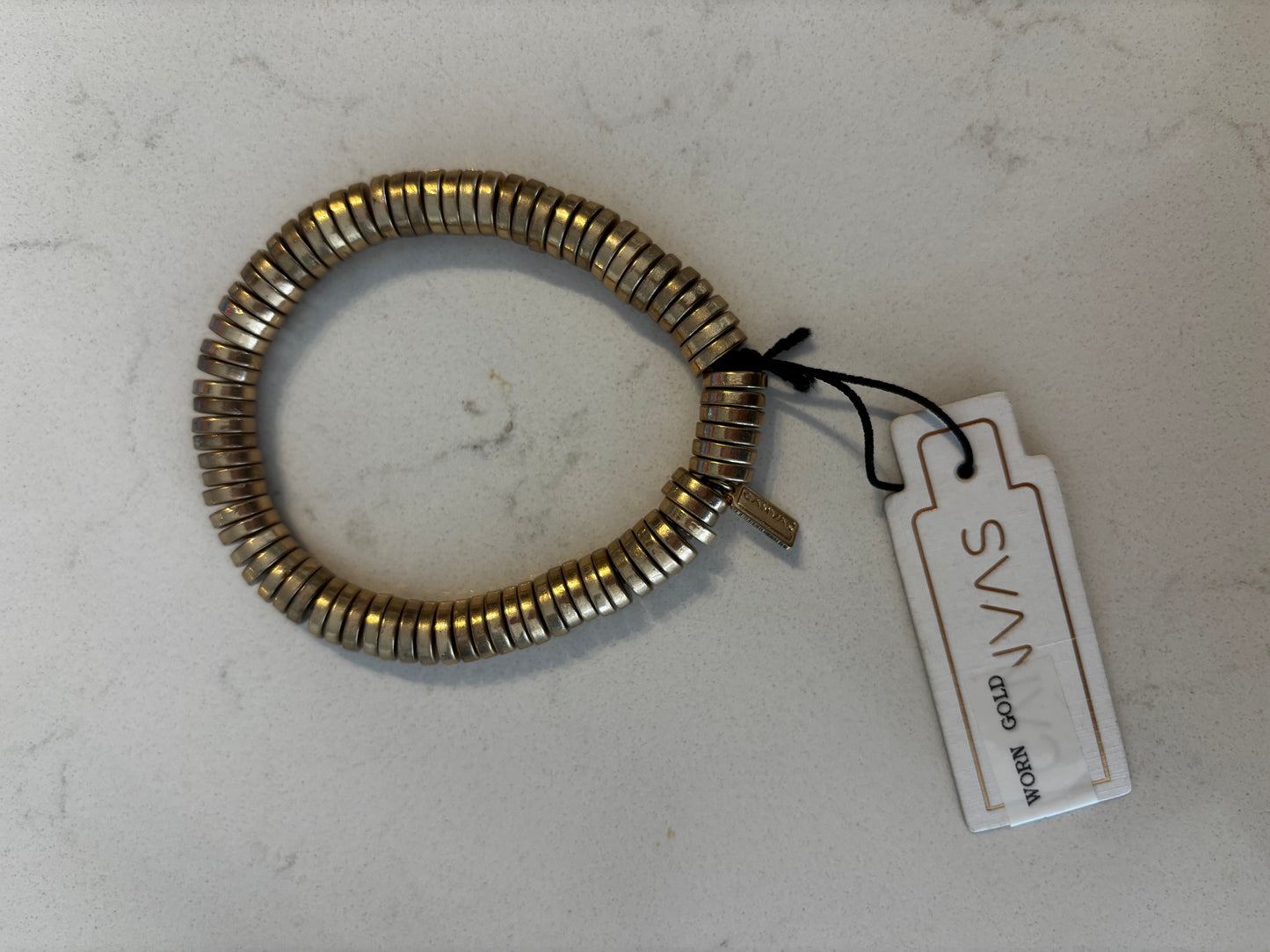 Canvas Laurel Beaded Bracelet (worn gold) New*