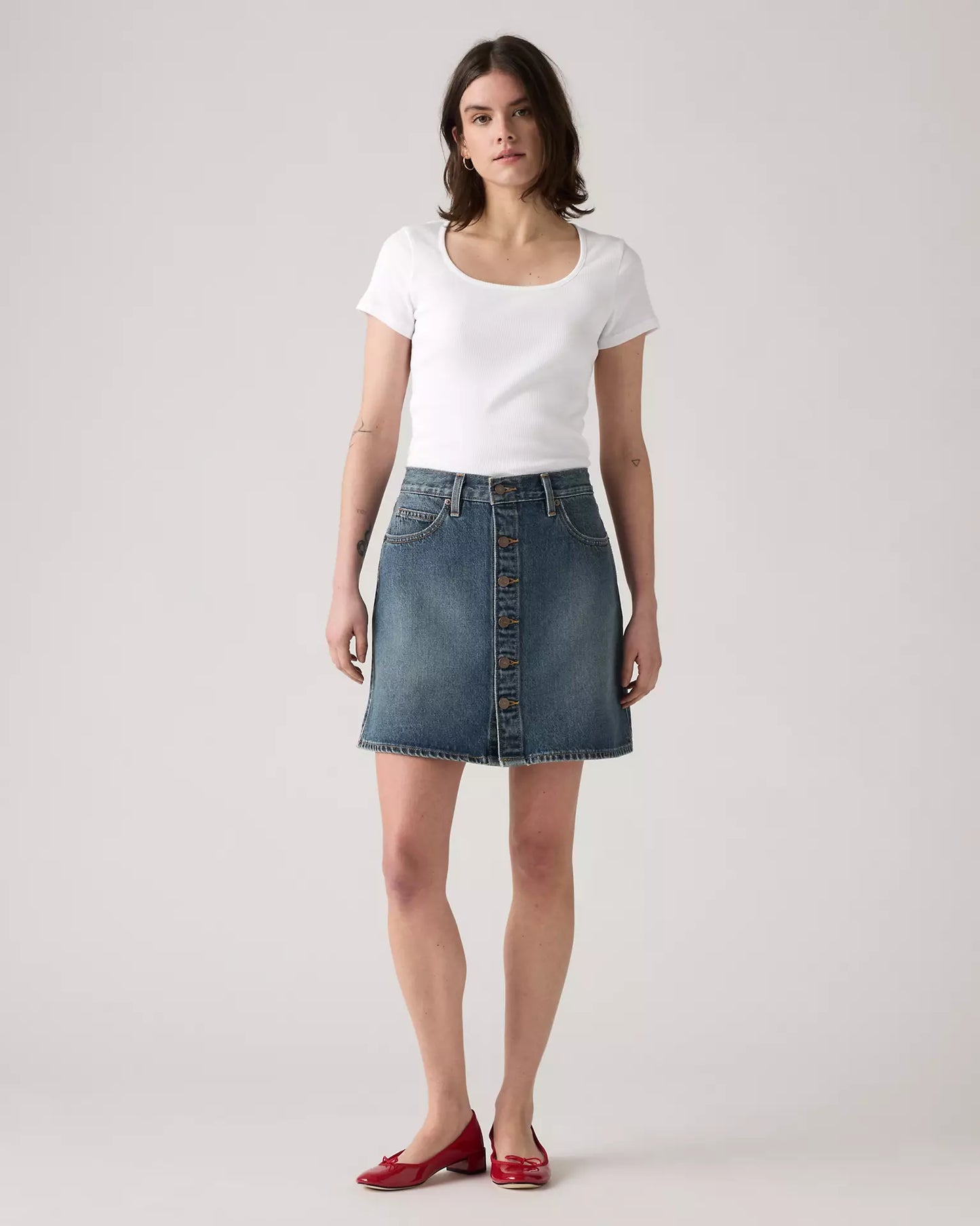 Levi's Retro Button Front Denim Skirt | Sz 28