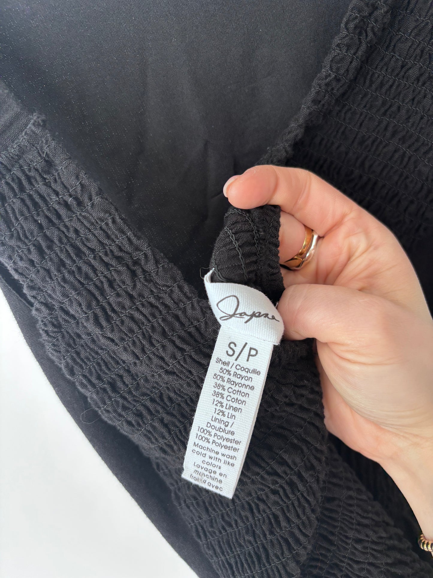 Japna Black Linen Blend Dress | Sz Small