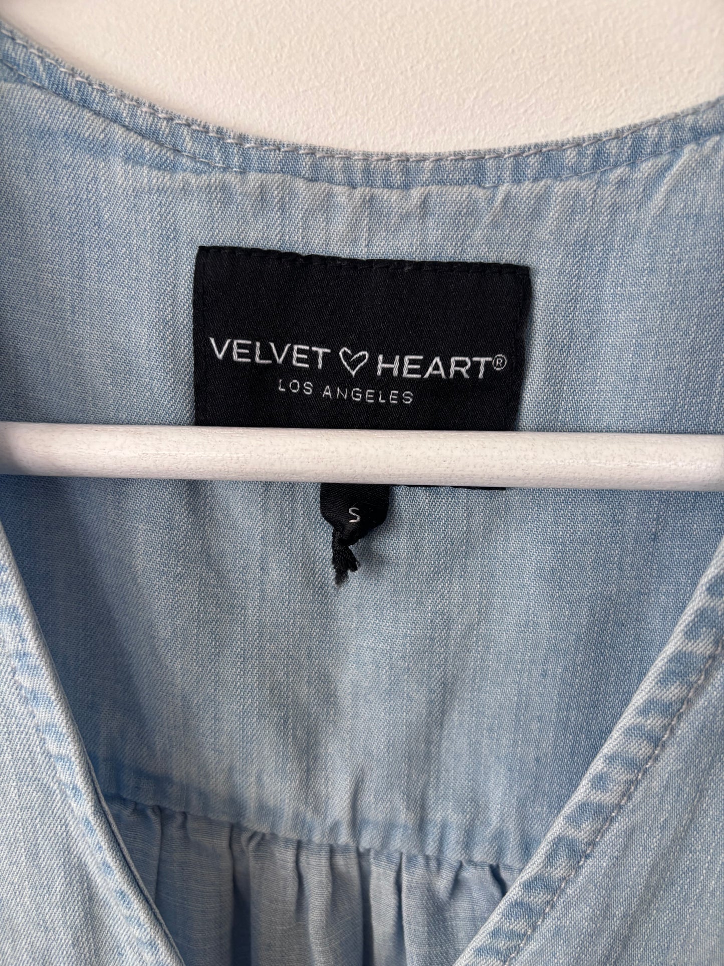 Velvet Heart Chambray Romper | Small