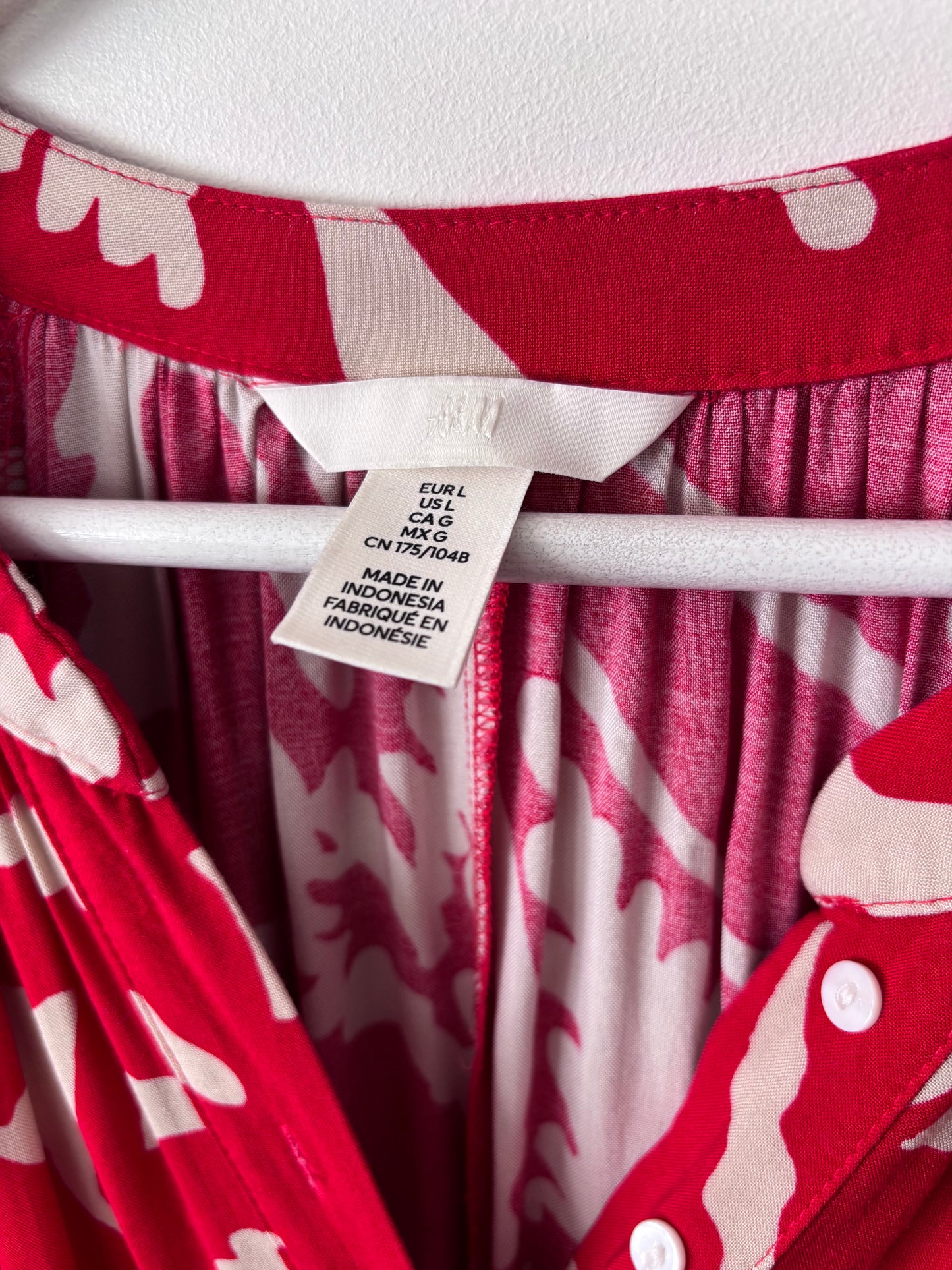 H&M Printed Balloon Sleeve Dress | Sz Large