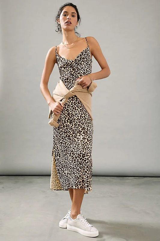 Anthropologie Elyse Printed Bias Slip Dress | Small (N128S2)