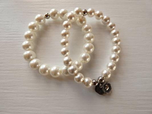 Shell Pearl Lakeshore Rock Pendant Bracelet Set