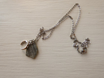 Silver Charm Cluster Necklace