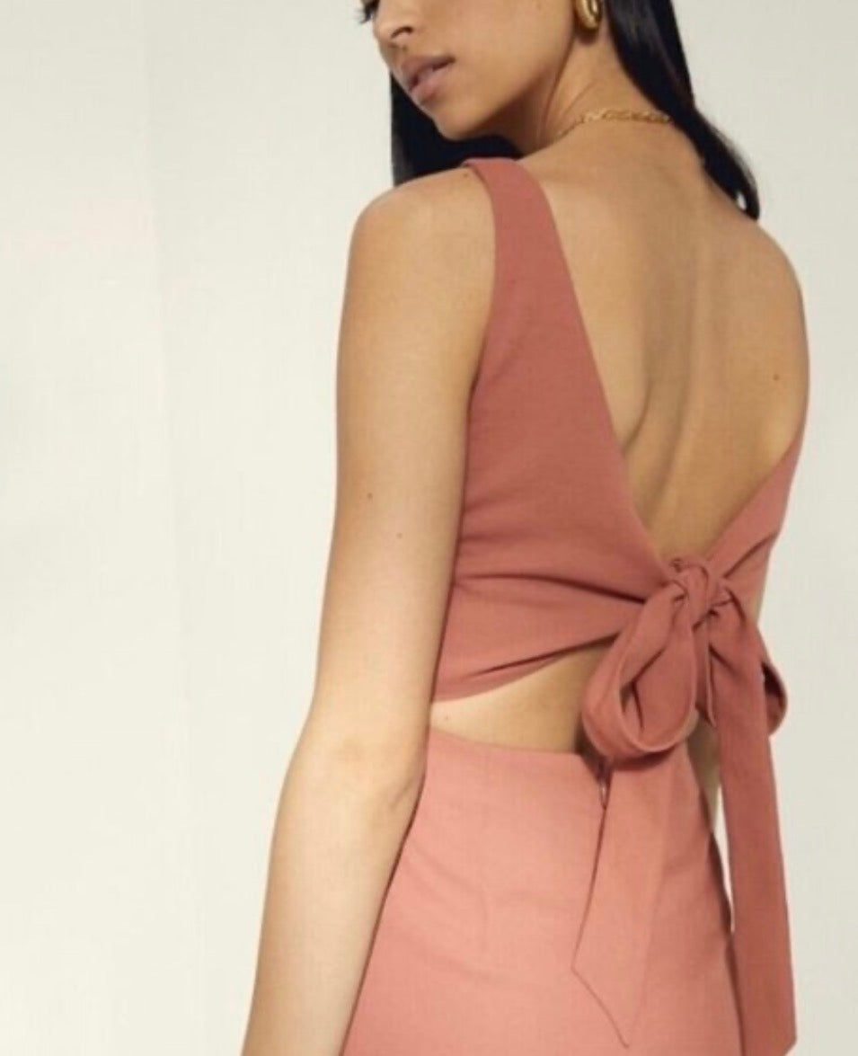 Aritzia Wilfred V Neck Ecoulement Wide Leg Jumpsuit | Sz 10 (flaw)