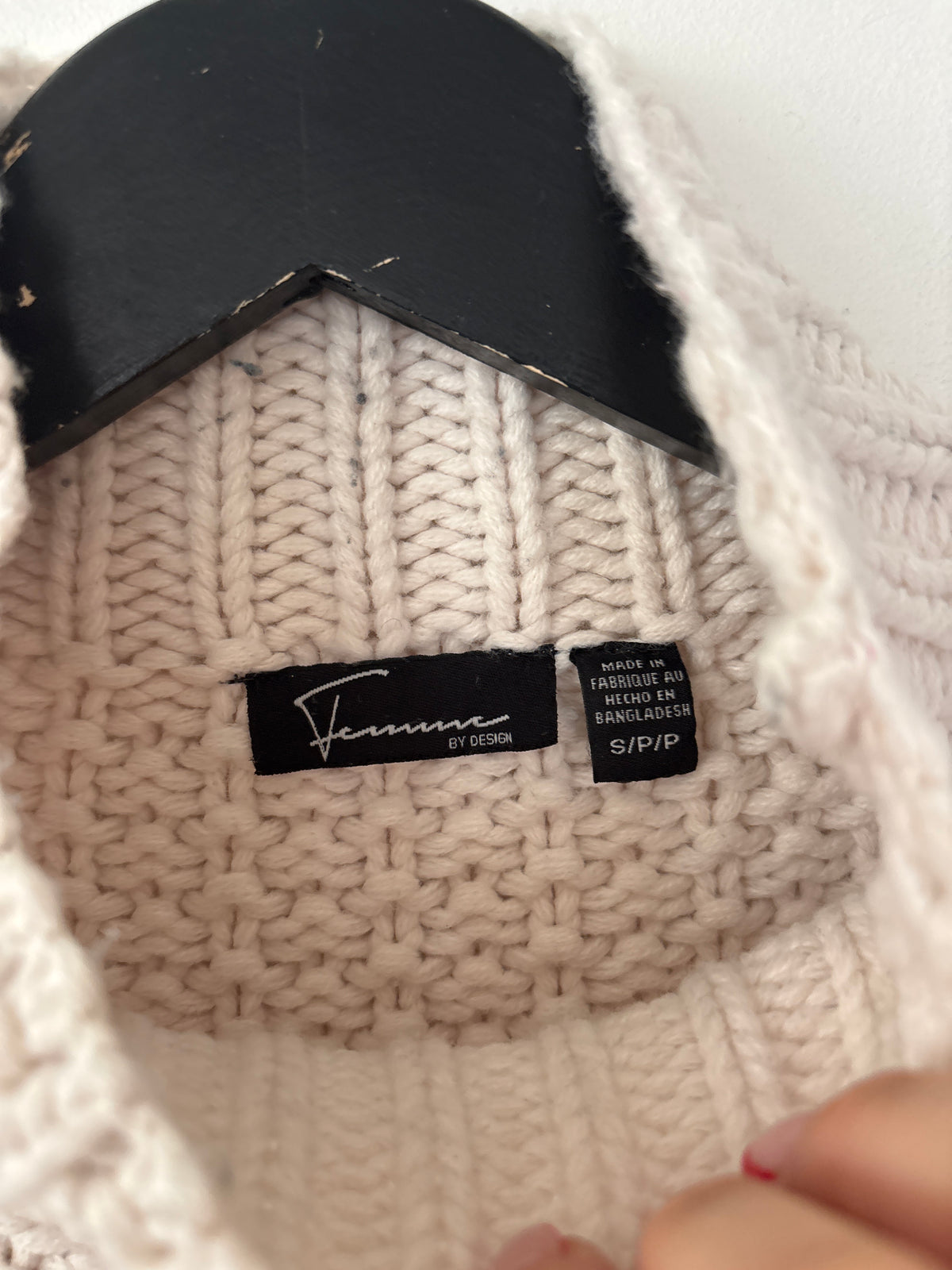 Femme by Design Ivory Knit Sweater | Sz Small (fits XS/S)