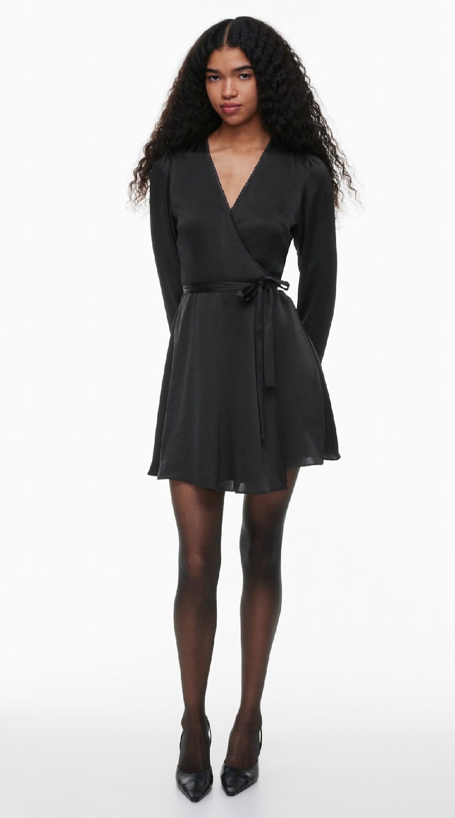 Wilfred Mademoiselle Satin Longsleeve Dress | Sz Small (M169K6)