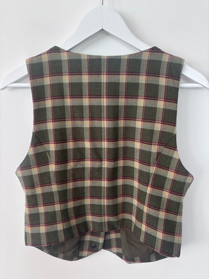 Wilfred Desire Twill Suit Vest in Plaid | Sz 8 (Medium)