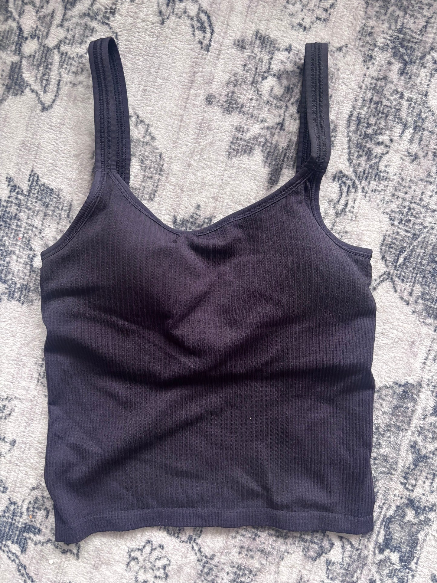 Lululemon Ebb to Street Scoop-Neck Cropped Tank (dark blue/grey) | Sz 4 or 6 (approx)