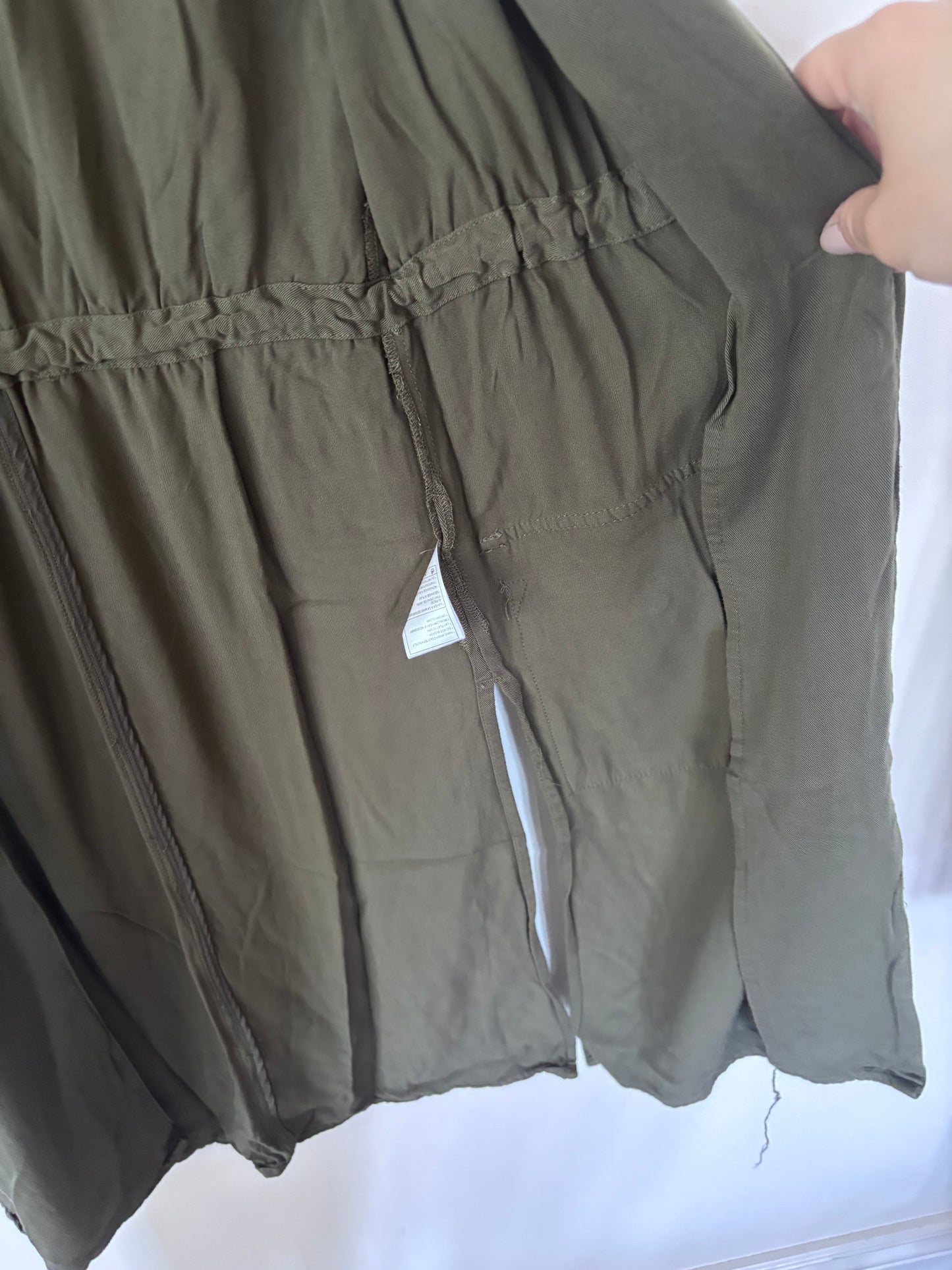 BB Dakota Green Trench Longline Vest | Sz XS (oversized)