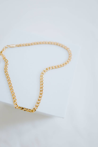 Sydney Rose Co: Gold Curb Chain Anklet 18K Filled Summer Staple