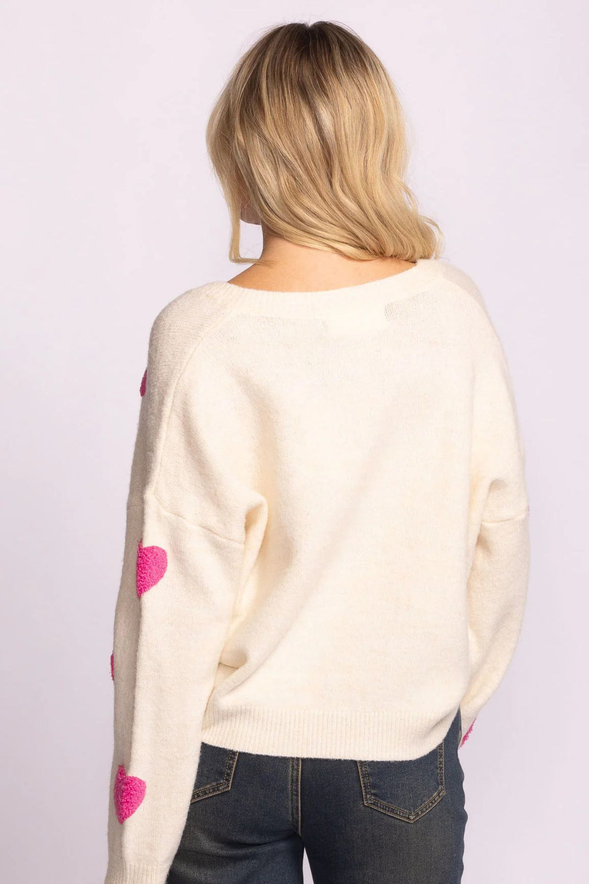 Pink Martini Espera Sweater Off White/Pink | Sz Small (AG1)