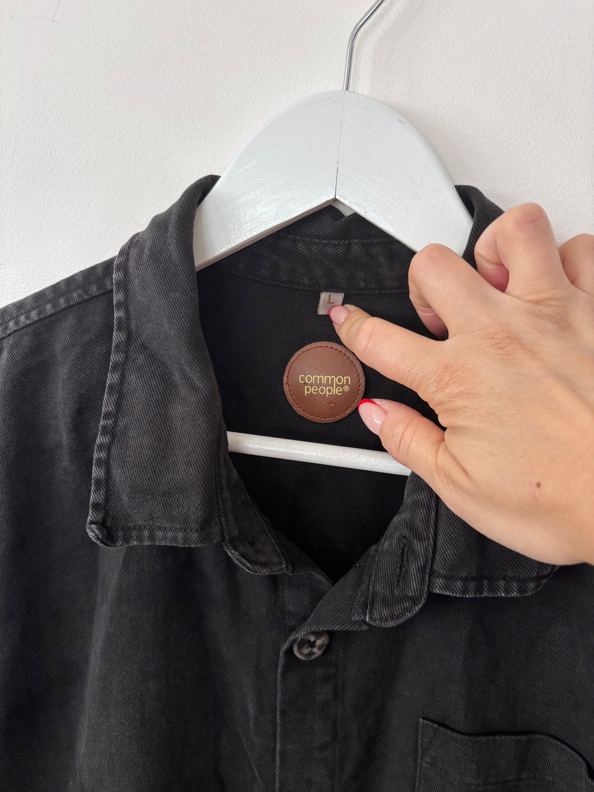 Common People Soft Black Denim Shirt | Sz Large (fits oversized)