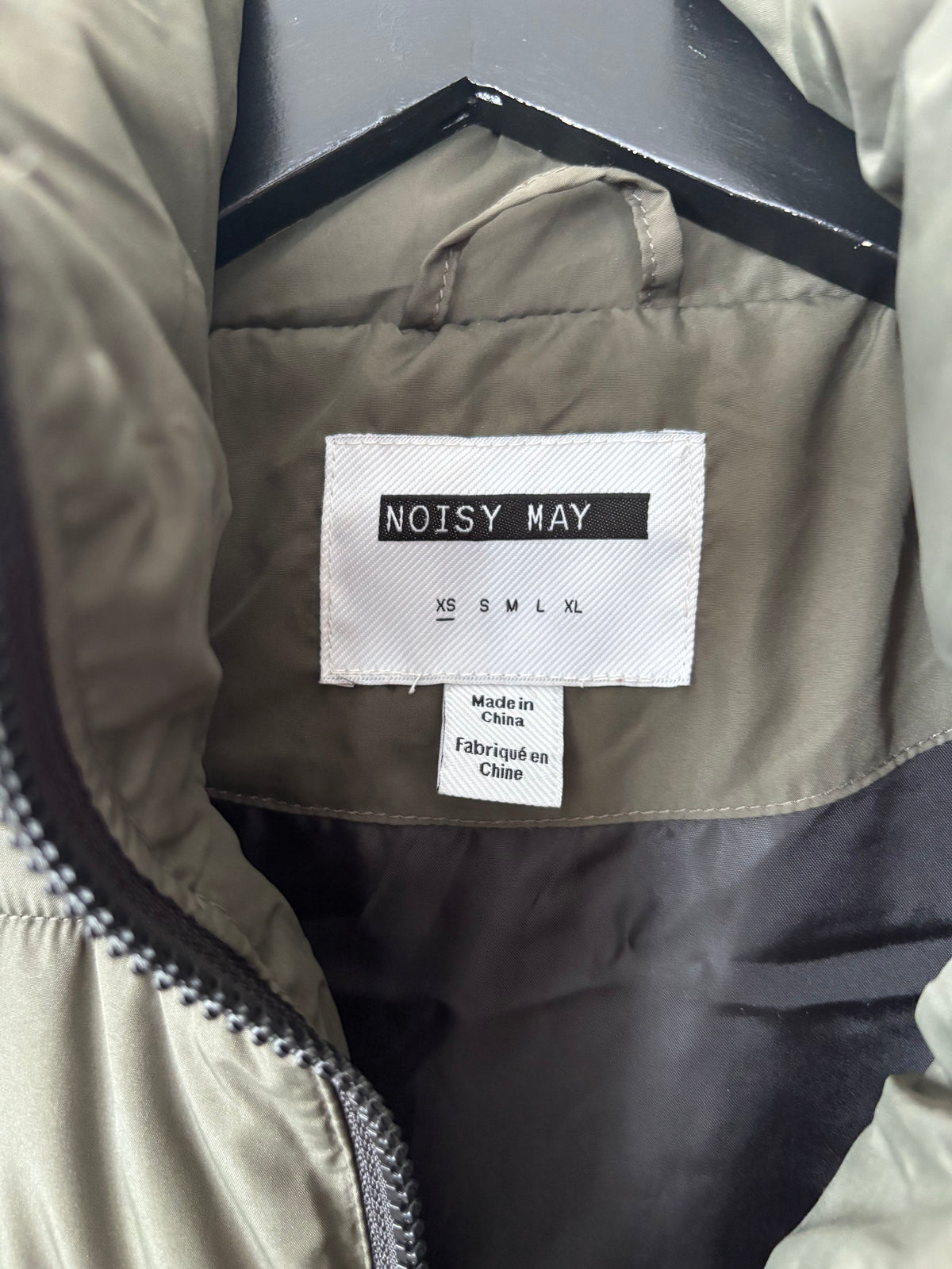 Noisy May Green Aurora Hooded Puffer Vest | Sz XS