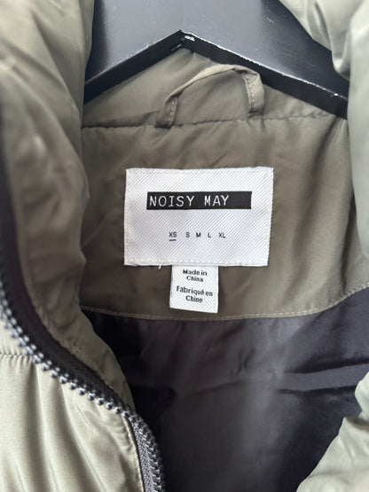 Noisy May Green Aurora Hooded Puffer Vest | Sz XS