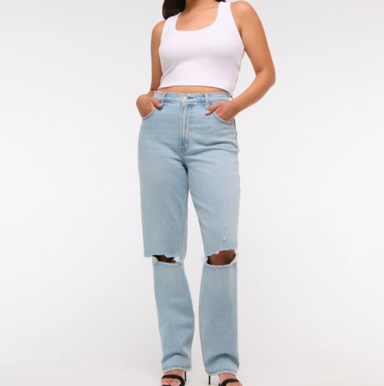 Abercrombie 90s Straight Ultra High Rise Jeans (distressed) | Sz 29 (J57L9)