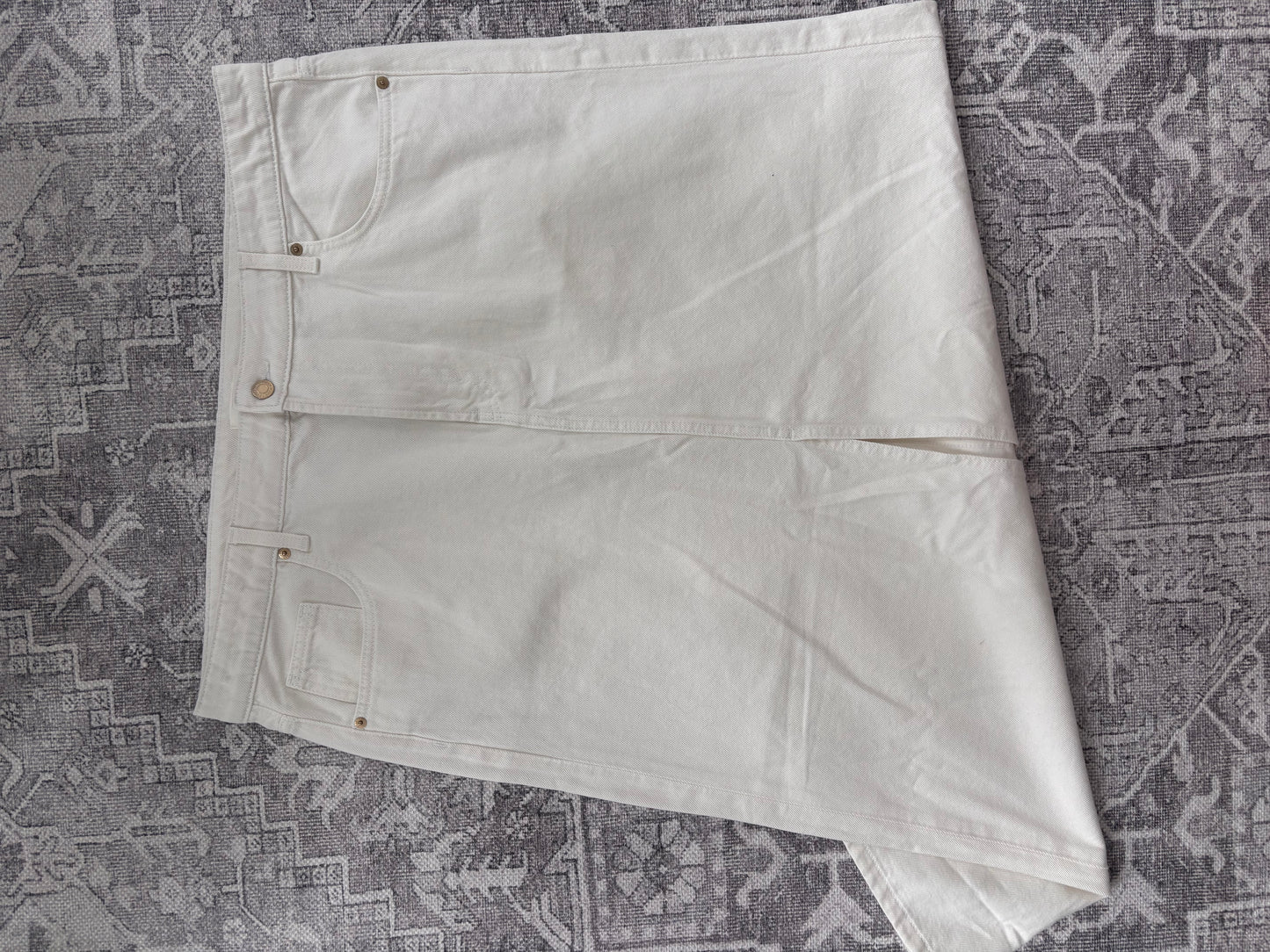 H&M Cream Denim Front Slit Skirt NWT | Sz XL