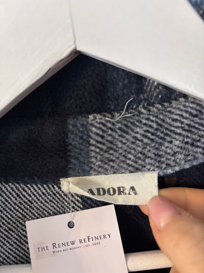 Adora Blue White Plaid Jacket | Sz Small (F09O9)