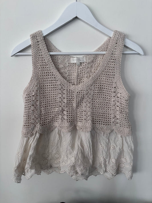 Rebellion Crochet Tank Top | Sz Large (fits Medium)