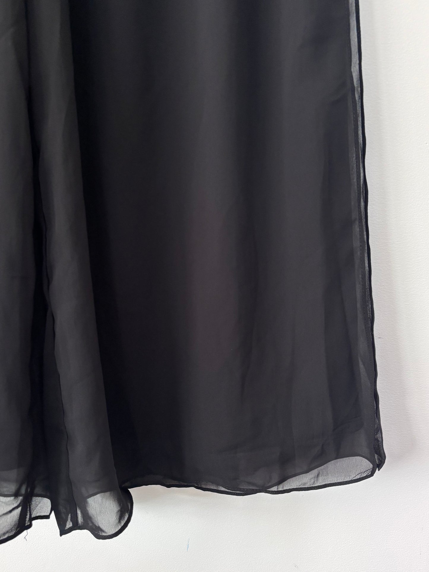 MsGlamour Black Wide Leg Chiffon Layer Pants NWT  | Sz XXL