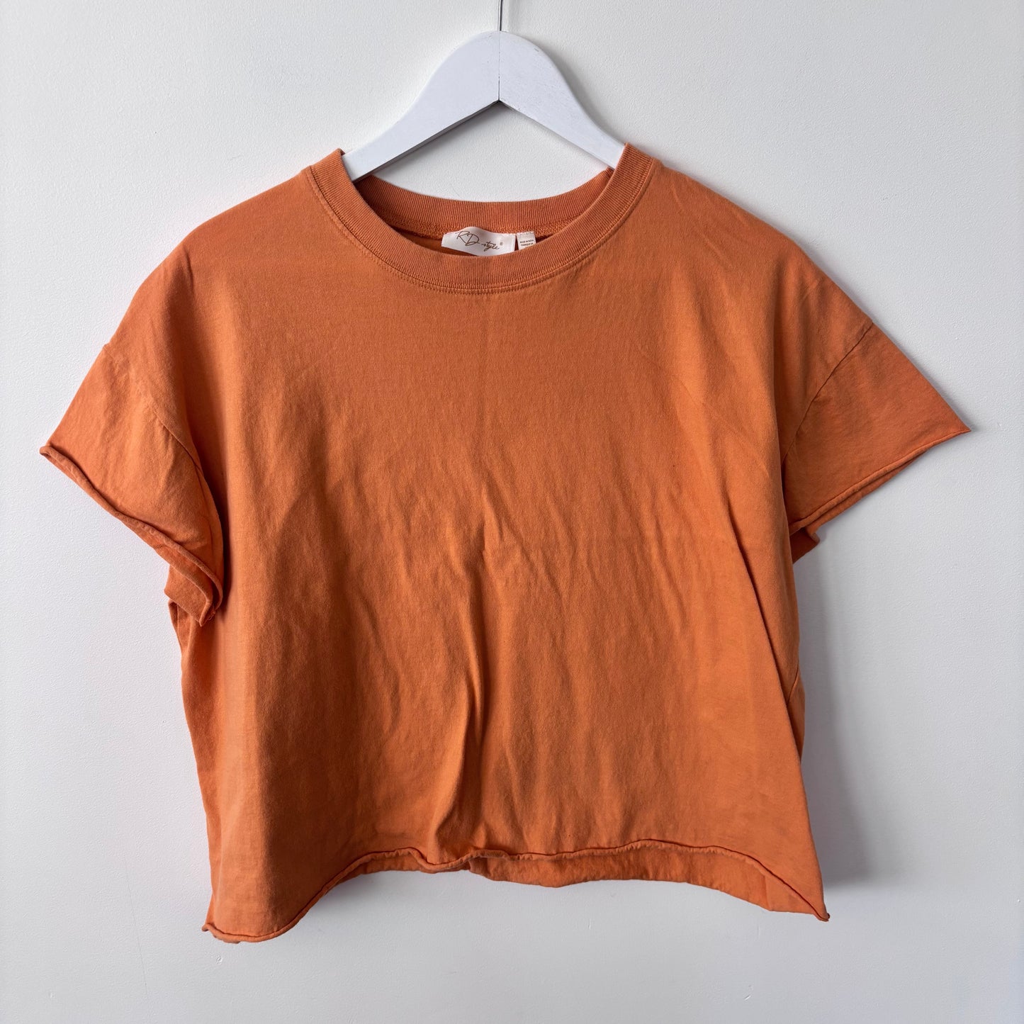 RD Style Orange Rolled Hem Tee | Sz Medium