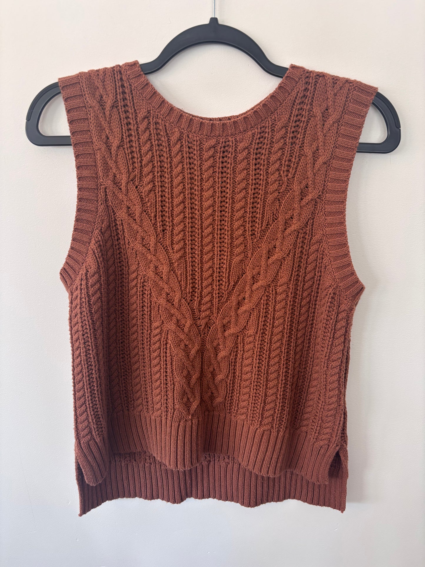 Rachel Zoe Brown Knit Sleeveless Sweater | Sz Medium (CS46A7)