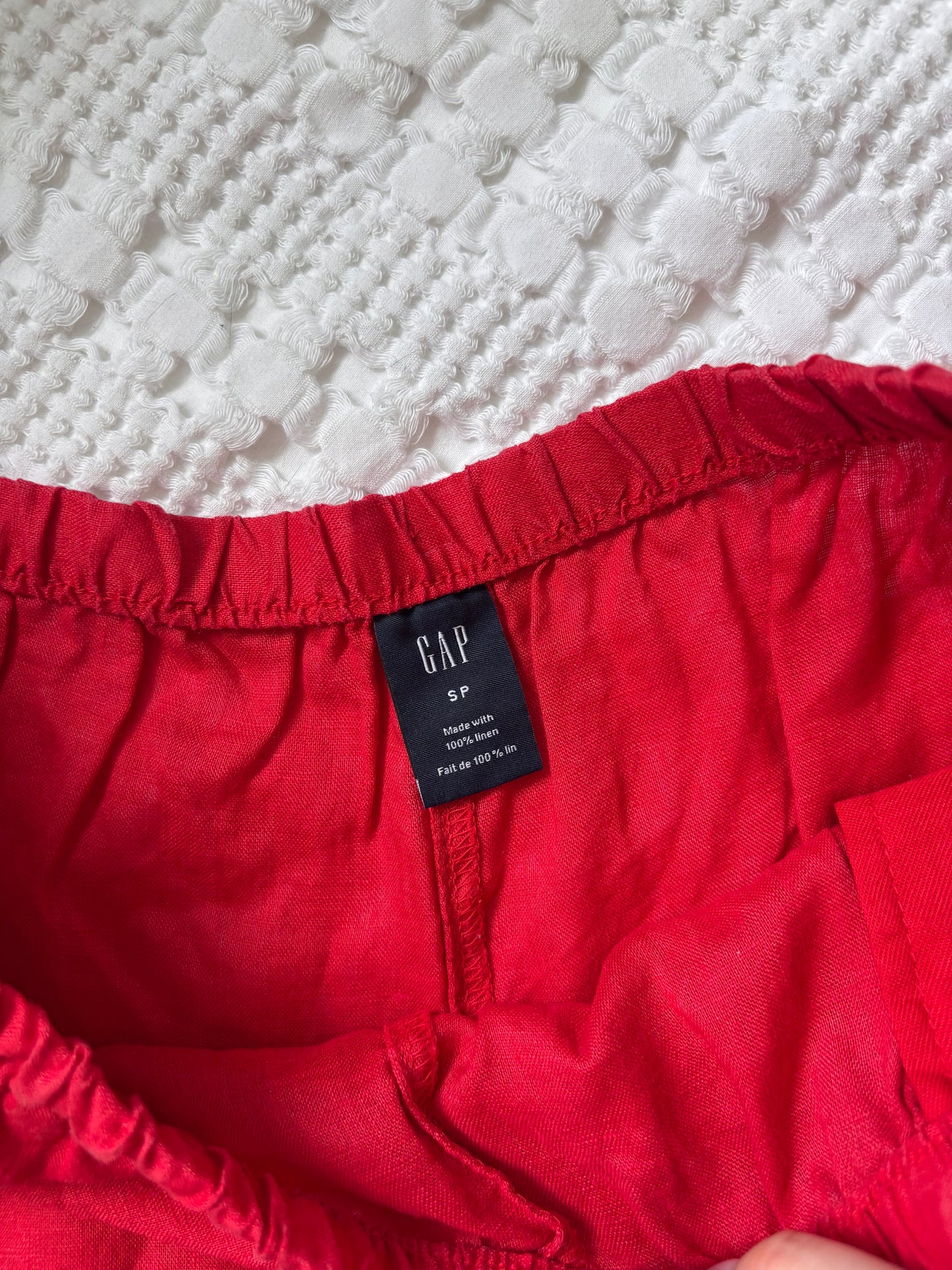 Gap Red Linen Drawstring Shorts | Sz Small (slightly large fit)