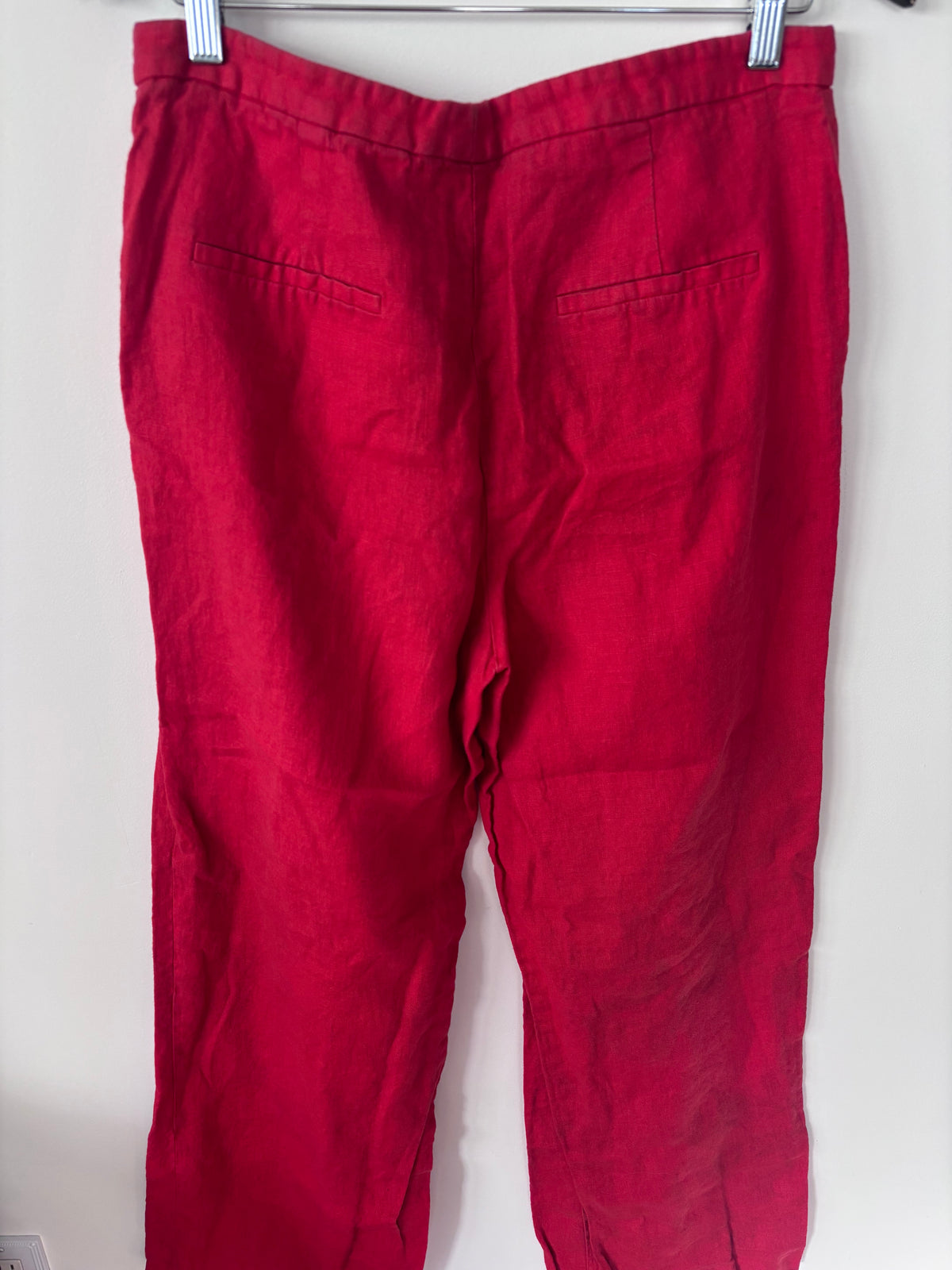 Mango Linen Wide Leg Pants in Red | Sz 10